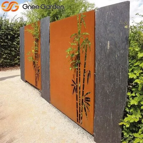 Corten Laser Cut μπαμπού διακοσμητικά μεταλλικά πάνελ τοίχου