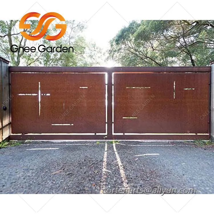 Corten Steel Backyard Metal Gate Ideas