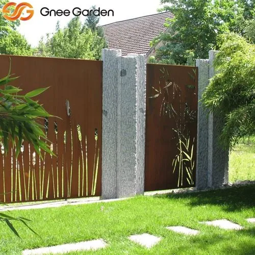 Πλαίσια οθόνης Corten Steel με μπαμπού μοτίβο