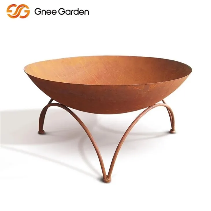 Corten Steel Square Fire Pit Patio