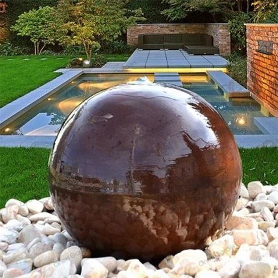 Διακοσμητικό σιντριβάνι Corten Steel Sphere Water For Garden
