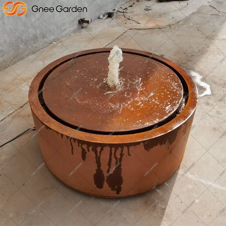 Λειτουργία νερού Corten εξωτερικού χώρου με ενσωματωμένη αντλία